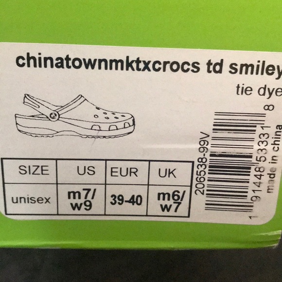 Chinatown market x CROCS td smiley sz 7M 9W - Picture 4 of 4